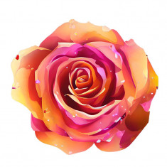 Sticker decorativ Trandafir, Roz, 65 cm, 7961ST