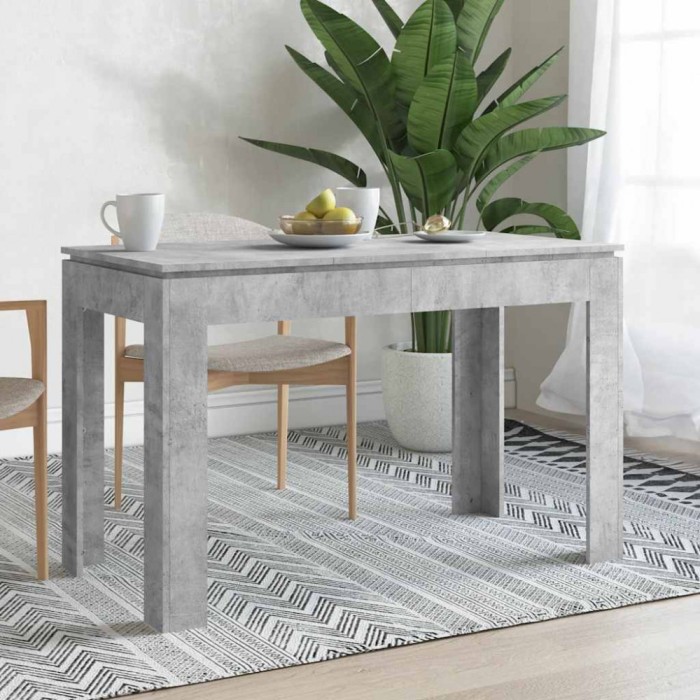 vidaXL Masă de bucătărie, gri beton, 120x60x76 cm, lemn prelucrat 800760