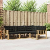 vidaXL Set de canapele de exterior cu pernă 4 pcs Alb și negru 3388634