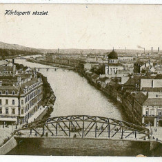 1283 - ORADEA, Podul peste Cris si SINAGOGA - old postcard - used - 1916