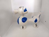 Bibelou vechi anii 70-80, portelan, caine, forme geometrice design modern, 13cm