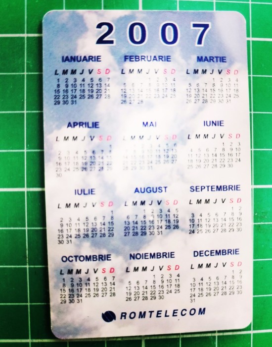 Cartela telefonica Romtelecom 10 lei Anotimpuri vegetatie puzzle E08VV6 100.000 unitati exp. 01.01.2009 Calendar 2007