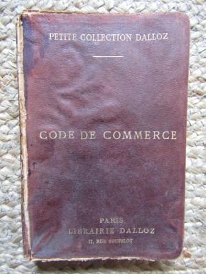 CODE DE COMMERCE - GASTON GRIOLET / CHARLES VERGE 1914 foto