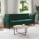 vidaXL Set de mobilier pentru living 3 pcs Verde &icirc;nchis Catifea 3413738
