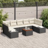 vidaXL Set de canapele grădină 8 pcs Negru, alb 55 x 55 x 37 cm