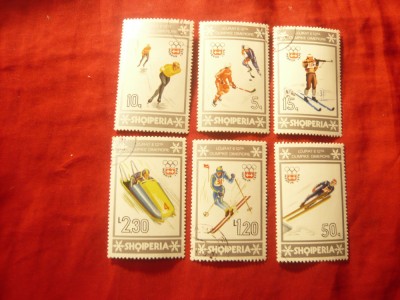 Serie Albania 1976 - Olimpiada de Iarna Innsbruck , 6 val. stampilate foto