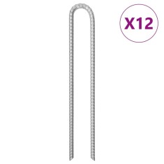 vidaXL Țăruși de cort, 12 buc., 41,5 cm, &Oslash;12 mm, oțel galvanizat