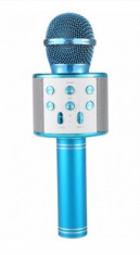 Microfon Karaoke Bluetooth, Wireless, Albastru foto