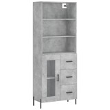 Dulap inalt, gri beton, 69,5x34x180, lemn compozit