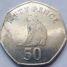 Monedă 50 pence 2016 Gibraltar, Barbary macaque