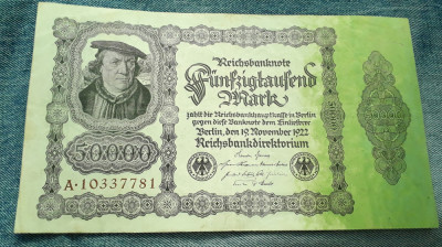 50000 Mark 1922 Germania / marci seria 10337781 foto