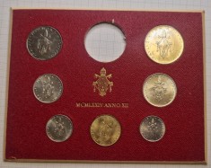 Set 7 monede Vatican, MCMLXXIV, 1974, 1,2,5,10, 20, 50, 100 Lire, metal comun, 4 lei moneda