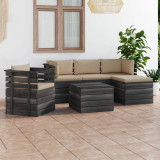Set mobilier gradina paleti cu perne 6 piese lemn masiv pin GartenMobel Dekor, vidaXL