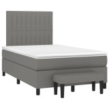 Cumpara ieftin Pat box spring cu saltea, gri inchis, 120x190 cm, textil