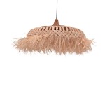 Cumpara ieftin Lustra Borobe din fibre eco culoare naturala 80x80x45+ cm