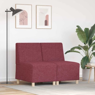 vidaXL Unitate Sofa Modulară Fără Brațe 2 pcs Roșu 55 x 74 x 82 cm foto