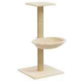 Ansamblu pentru pisici cu st&acirc;lp de zg&acirc;riat din sisal, crem, 74 cm, vidaXL