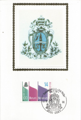 *Belgia, carte postala maxima, Gent, 1991 foto