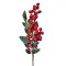 Crenguță Decorativă Crăciun, Frunze Verzi, Fructe Roșii, 50 cm, Plastic