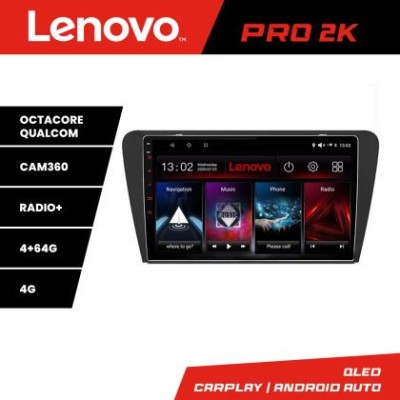 Navigatie Skoda Octavia 3 Lenovo Kit-279 8 core QLED 2K 4+64 360 Android Waze USB Navigatie Internet Youtube Radio CarStore Technology foto