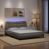 VidaXL Cadru de pat cu LED fără saltea Hvar Taupe 160x200 cm Material 3213715