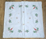 FATA DE MASA VINTAGE DIN BUMBAC CU MODEL CUSUT MANUAL SI MARGINI CROSET