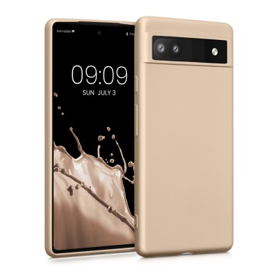 Husa Kwmobile pentru Google Pixel 6a, Silicon, Auriu, 57960.66 foto