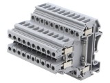 Conector Șine 0,2-4mm2 2 Piste 4 Borne Gri 6,2mm