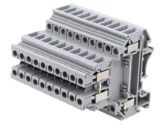 Conector pe șină 2 piste 4 borne 6,2mm