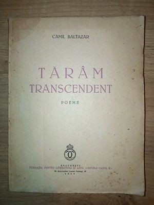 Taram transcendent- Camil Baltazar Prima editie 1939 foto