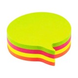 Notes adeziv Office Cover SN4505B, 100 coli, 75x75mm, 5 culori neon, forma balon, blister