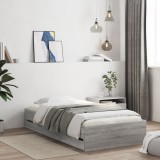 VidaXL Cadru de pat cu sertare gri sonoma 75x190 cm lemn prelucrat
