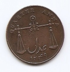 India Britanica ? Anna (Paisa) 1833 Cupru, 25 mm KM-233 foto