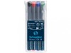 Set 4 Markere OHP Permanente Schneider 224, 1mm, Asortate, Uscare Rapida, Folii Proiector, Plastic, Sticla, Metal