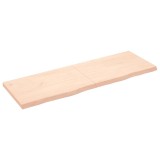 Polita de perete, 180x60x(2-6)cm, lemn masiv de stejar netratat, DKD Home Decor