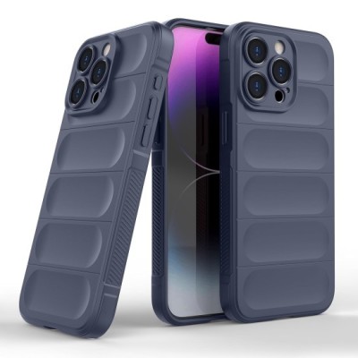 Husa wave, compatibila cu IPhone 14 Pro Max, Grip Anti-Soc, Tpu, Navy Blue foto