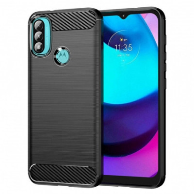 Husa Motorola Moto E20 E30 E40 Carbon Negru Techsuit foto