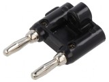 Adaptor negru 15A banană 4mm x2, MDP mufă x2 5m&Omega;
