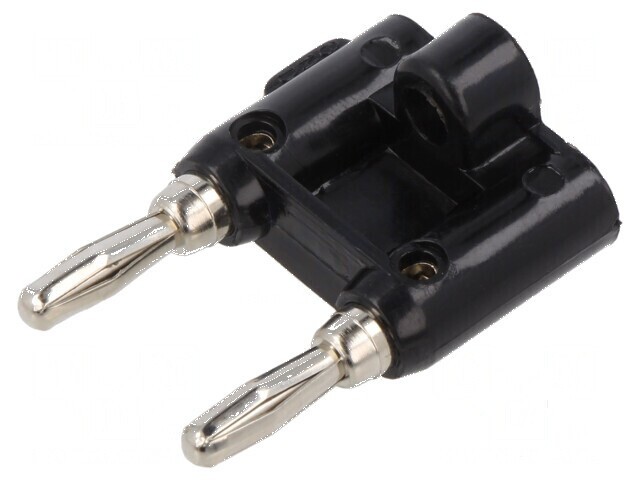 Adaptor negru 15A banană 4mm x2, MDP mufă x2 5m&Omega;