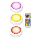 Set 3 Lampi Veghe LED Telecomanda, 12 Culori, Dimmer, Timer, Lumina Ambientala, Autoadezive