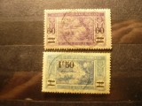 2 Timbre Coasta de Fildes colonie franceza 1922 si 1924 ,Laguna supratipar stamp