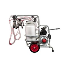 EMT. Aparat de muls vaci, doua bidoane aluminiu 20 litri, 2 posturi
