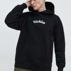 Dickies bluza SHAWSVILLE HOODIE barbati, culoarea negru, cu glugă, cu imprimeu, DK0A4YQ1