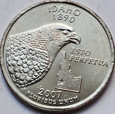 25 cents / quarter 2007 USA, Idaho, unc, litera P foto