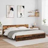 VidaXL Cadru de pat cu headboard Lemn Vechi 200 x 200 cm Lemn compozit 3403601