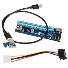 Riser Card Mining Kitt Kolink PCI-E x1 la x16 60cm cablu USB 3.0 foto