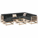 Set canapea de gradina cu perne, 8 piese, lemn masiv de pin GartenMobel Dekor, vidaXL