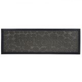 Covoraș Treaptă, Negru, Mesaj &quot;Welcome&quot;, 75x25cm, Cauciuc și Mocheta, Oem