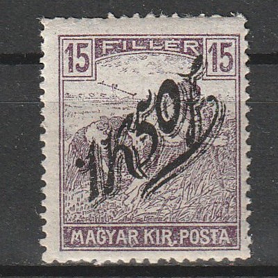 1K50/15 Filler Arato Magyar Kir. Posta - zona Timisoara II 1919 foto