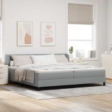 VidaXL Pat boxspring cu saltea Gri deschis 200 x 200 cm țesătură